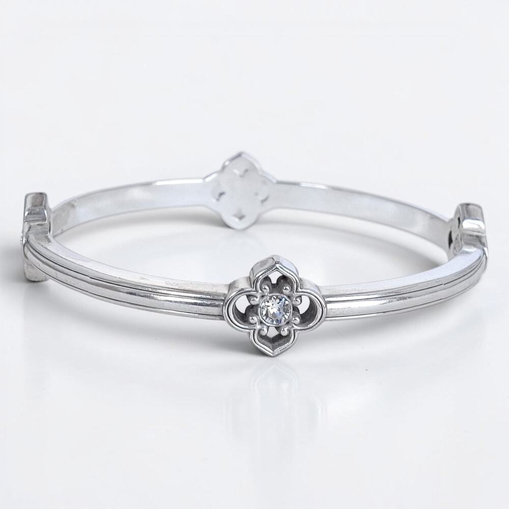 Brighton Toledo Slim Bangle Bracelet Silver Plated Rhinestone Crystal Stackable